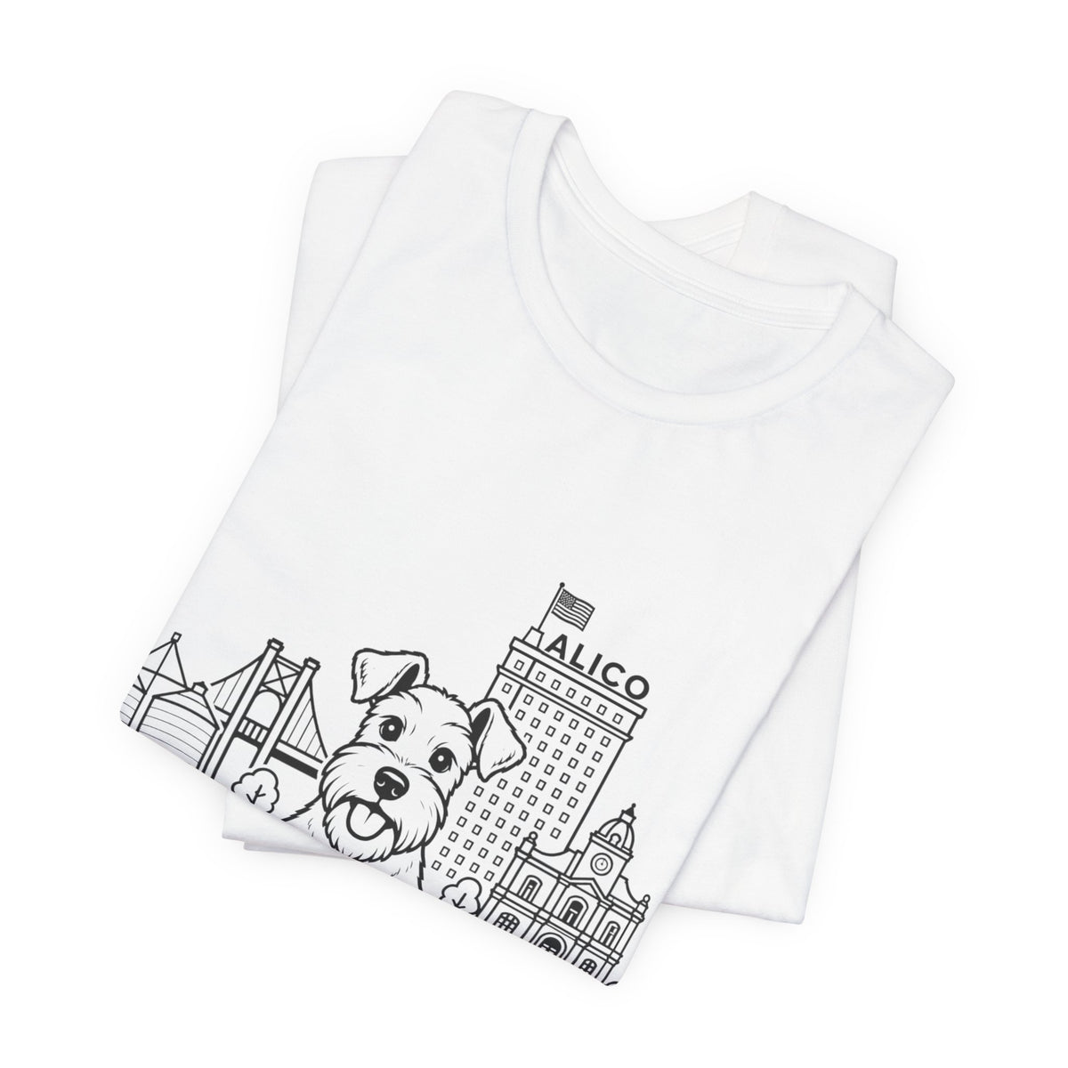Keep Waco Wagging Schnauzer Edition — Schnauzer and Waco skyline artwork, packaging or scale reference