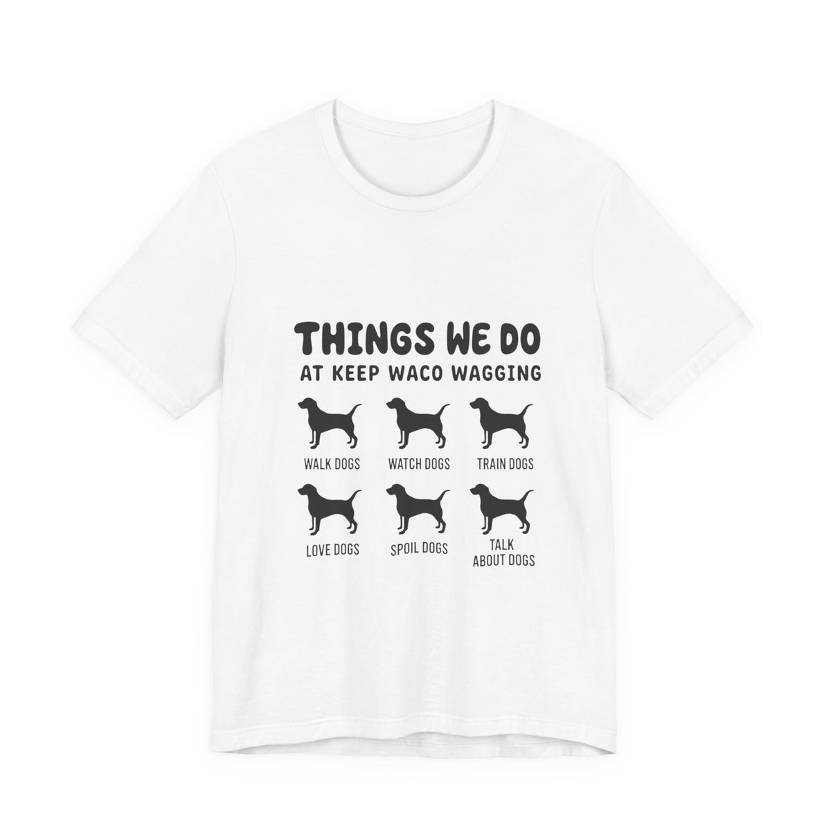 Dog Rescue Volunteer T-Shirt — Waco skyline artwork on White tee