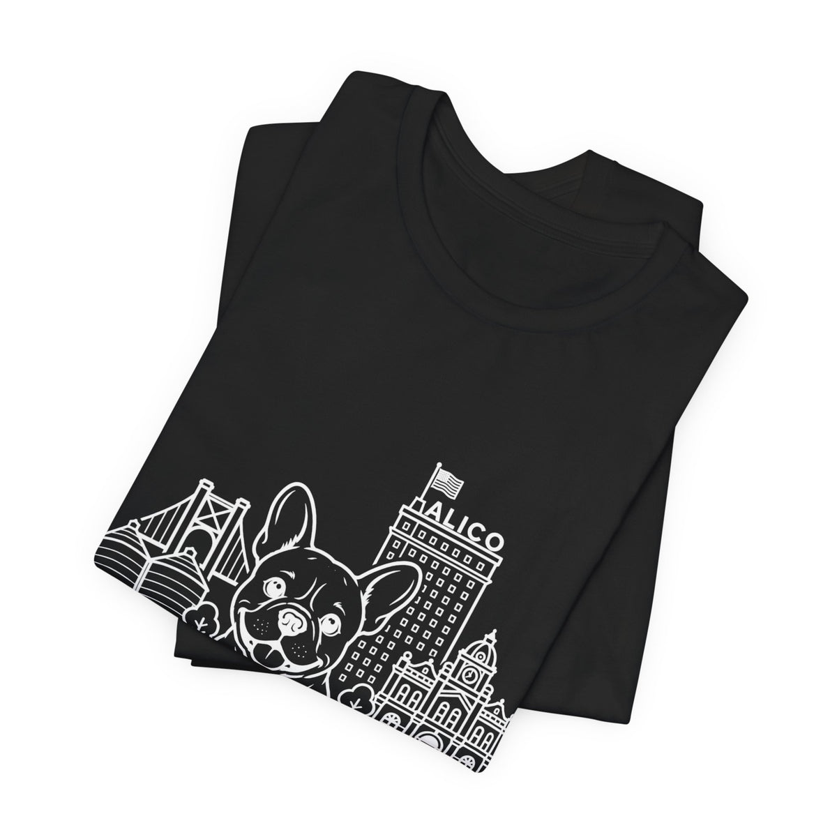 Keep Waco Wagging Frenchie Edition — Frenchie and Waco skyline artwork, packaging or scale reference