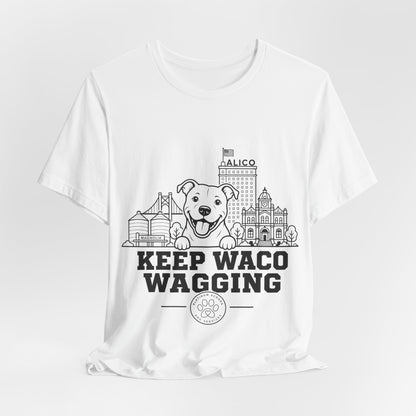 Keep Waco Wagging Pittie Edition — Pittie and Waco skyline artwork, packaging or scale reference