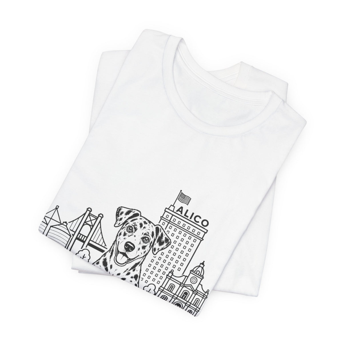 Keep Waco Wagging — Catahoula and Waco skyline artwork, packaging or scale reference