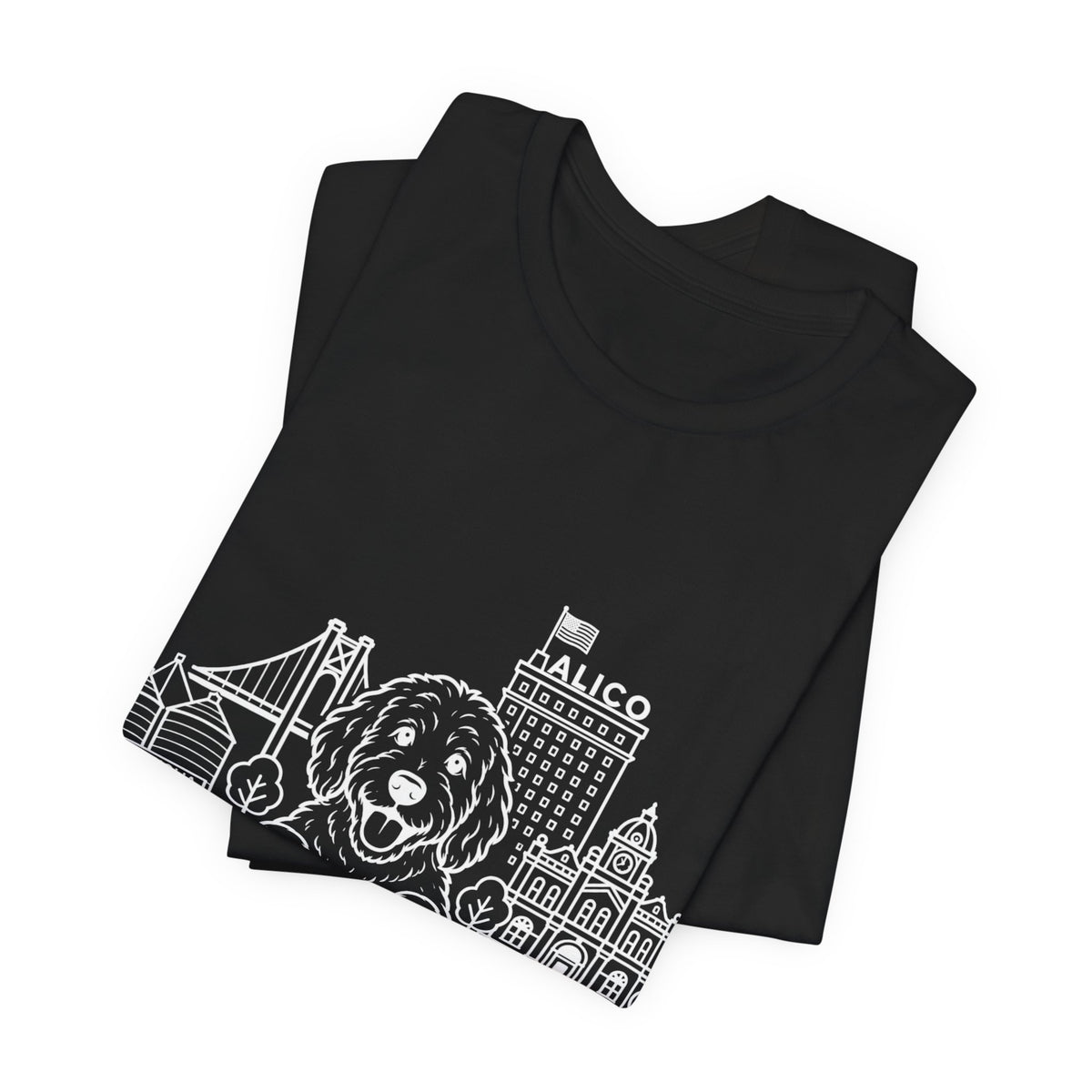 Keep Waco Wagging Doodle Edition — Doodle and Waco skyline artwork, packaging or scale reference