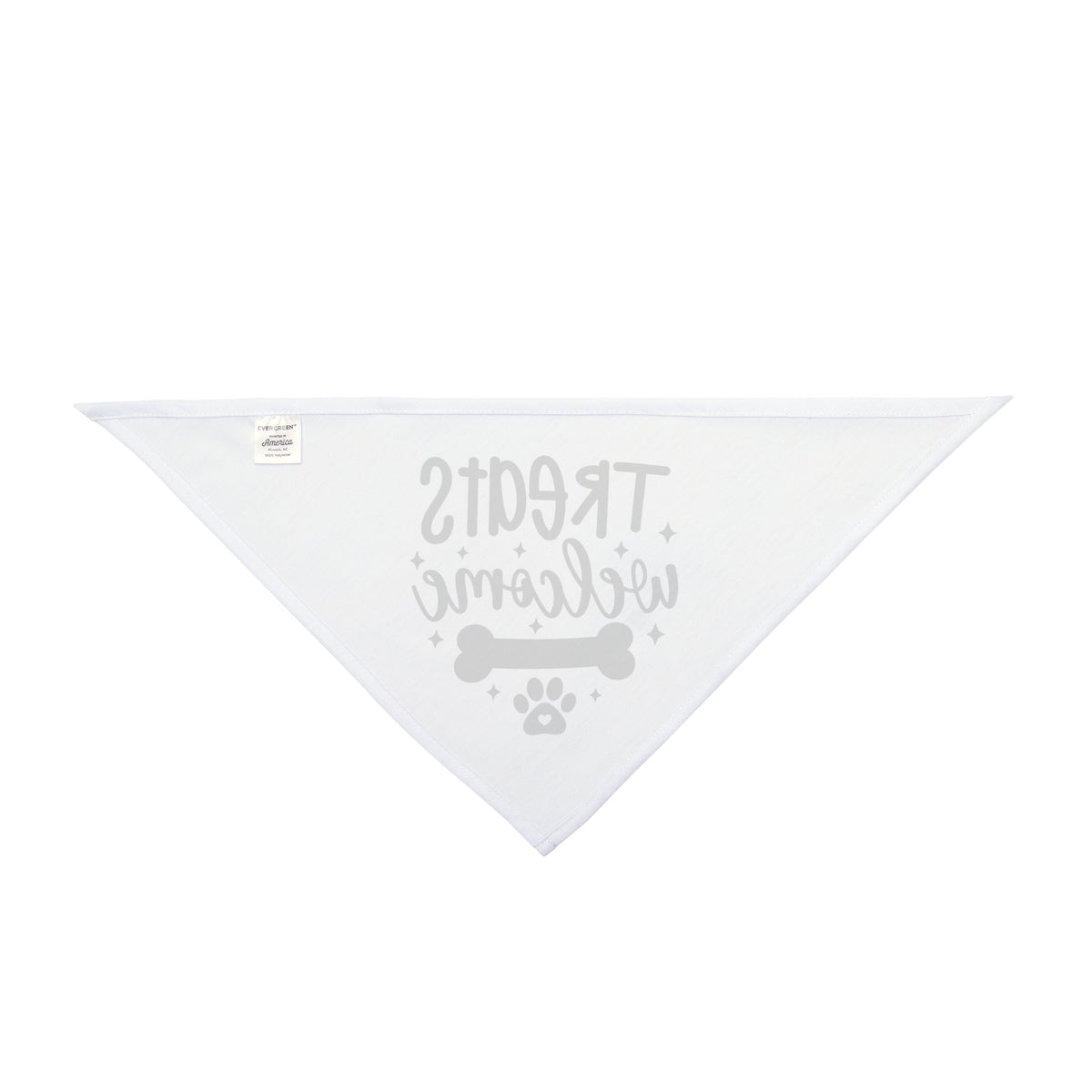 Pet Bandana – "Treats Welcome" Dog Bandana with Bone & Paw G — close-up of artwork
