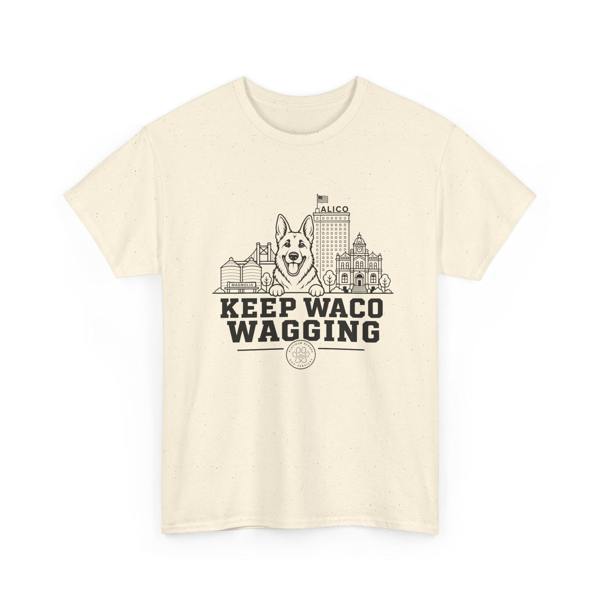 Keep Waco Wagging T-Shirt — Waco Landmark Dog Tee