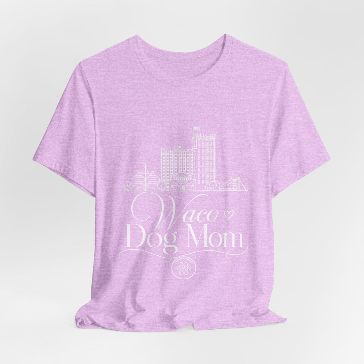 Waco Dog Mom Script T-Shirt — Skyline & Paw Graphic Tee