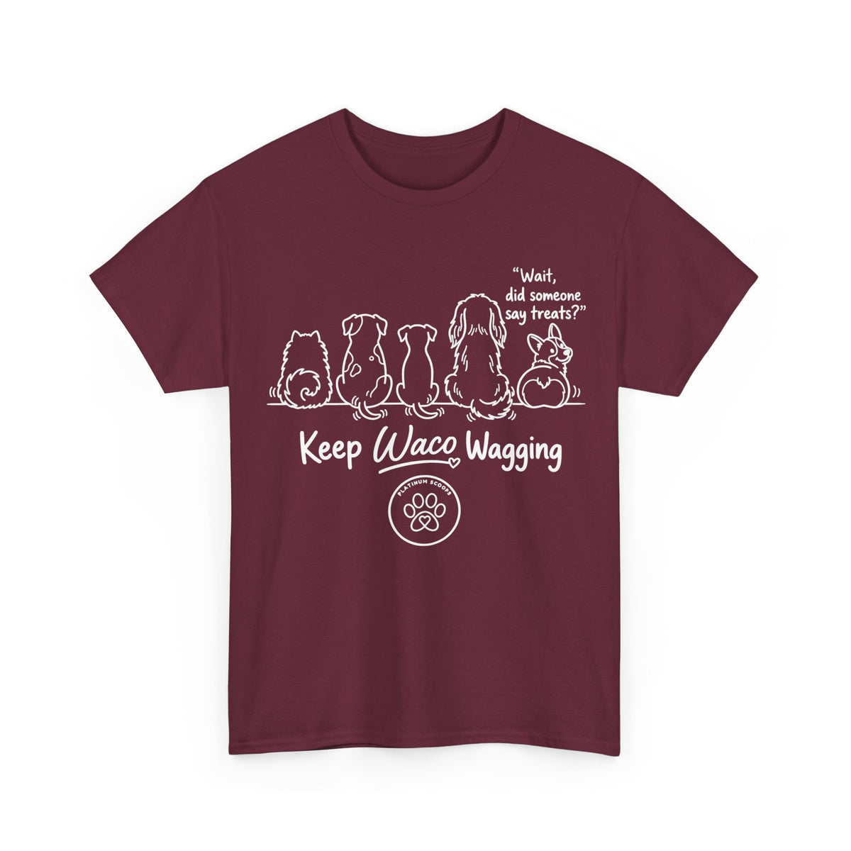 Keep Waco Wagging Dog T-Shirt — Cute Paw Print Graphic Tee