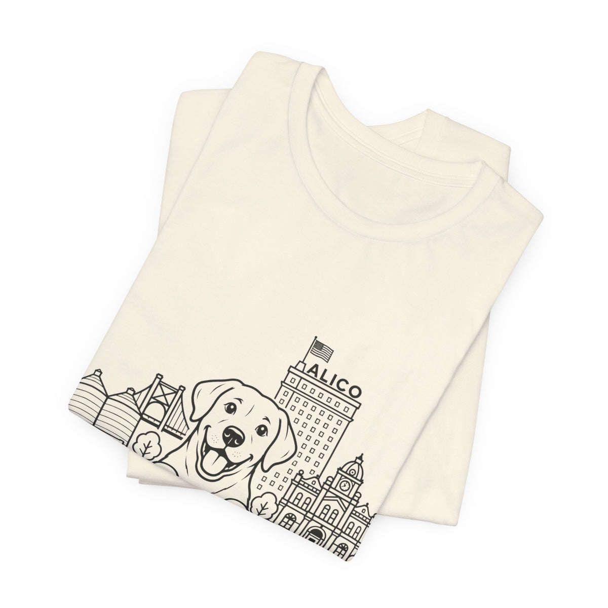 Keep Waco Wagging Labrador Edition — Labrador and Waco skyline artwork, packaging or scale reference