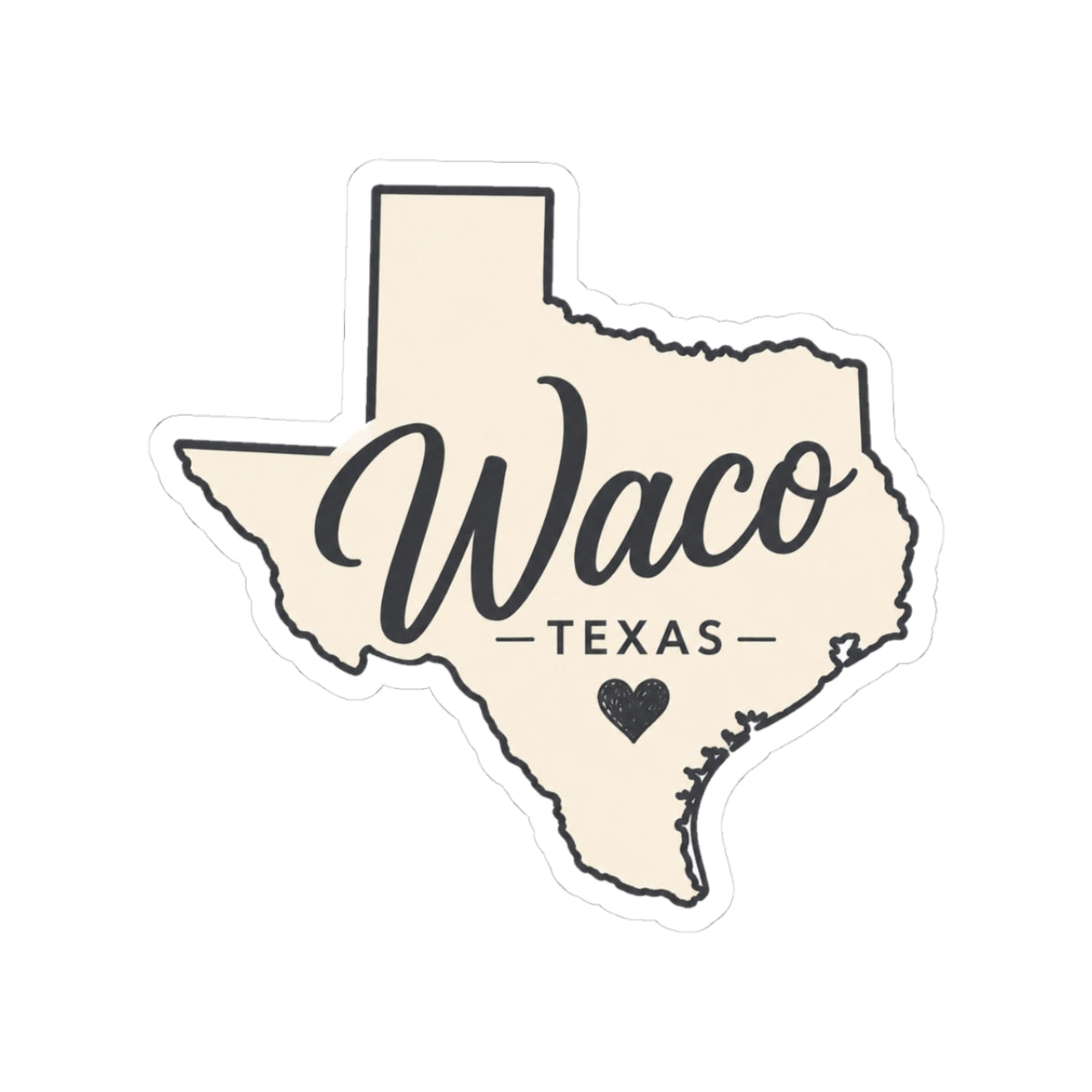 Waco Texas sticker — vinyl sticker, lifestyle context