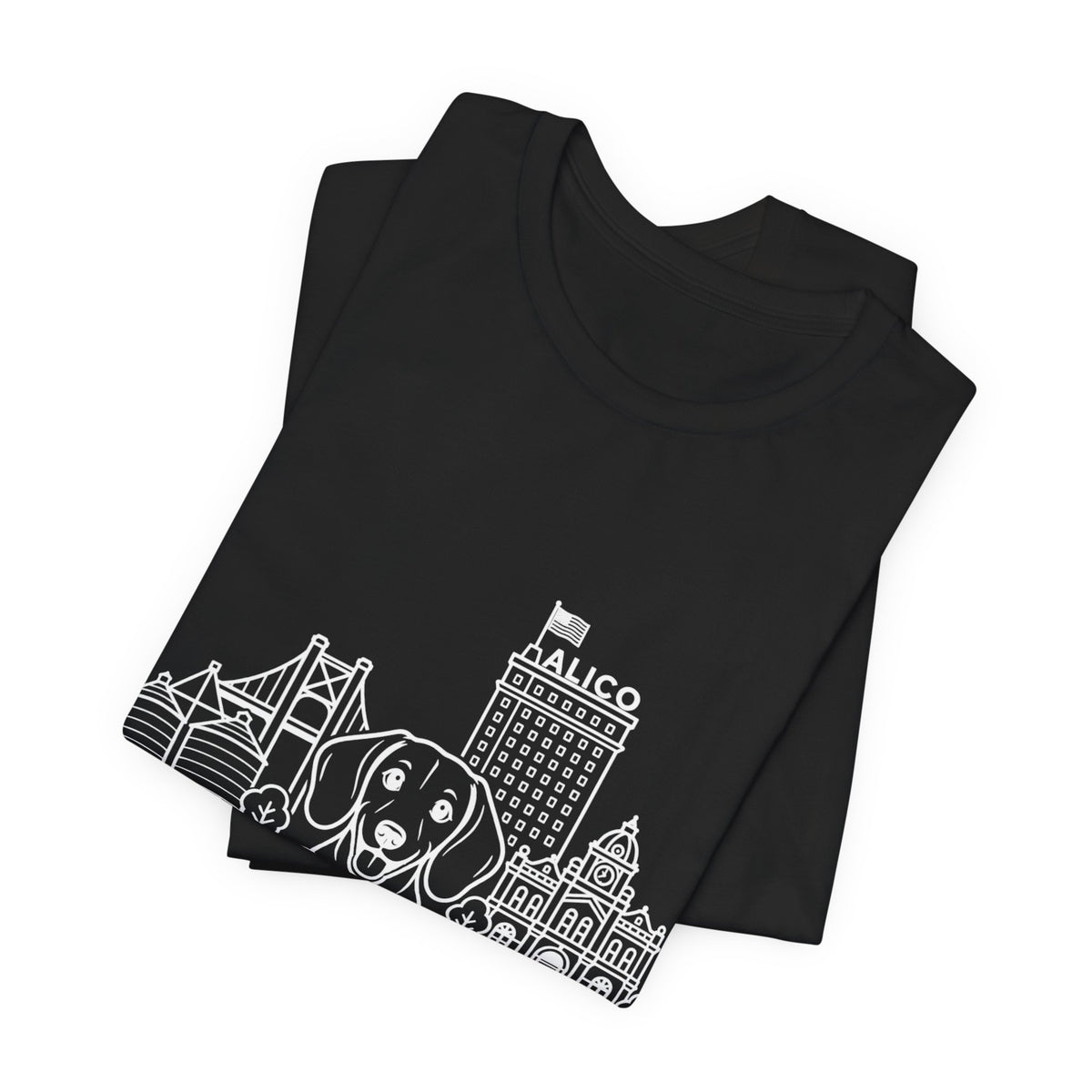 Keep Waco Wagging Dachshund Edition — Dachshund and Waco skyline artwork, packaging or scale reference