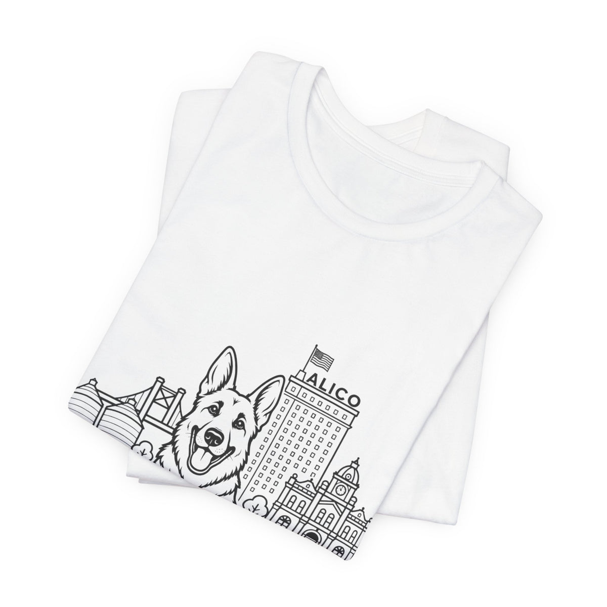 Keep Waco Wagging German Shepherd Edition — German Shepherd and Waco skyline artwork, packaging or scale reference