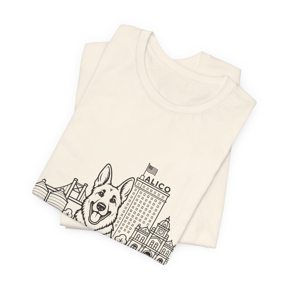 Keep Waco Wagging German Shepherd Edition — German Shepherd and Waco skyline artwork, packaging or scale reference