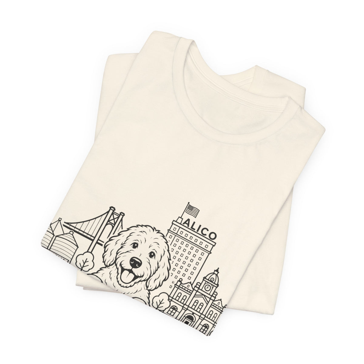 Keep Waco Wagging Doodle Edition — Doodle and Waco skyline artwork, packaging or scale reference