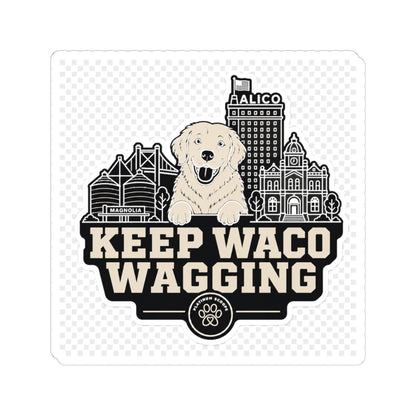 Keep Waco Wagging golden skyline sticker — vinyl sticker, packaging or scale reference