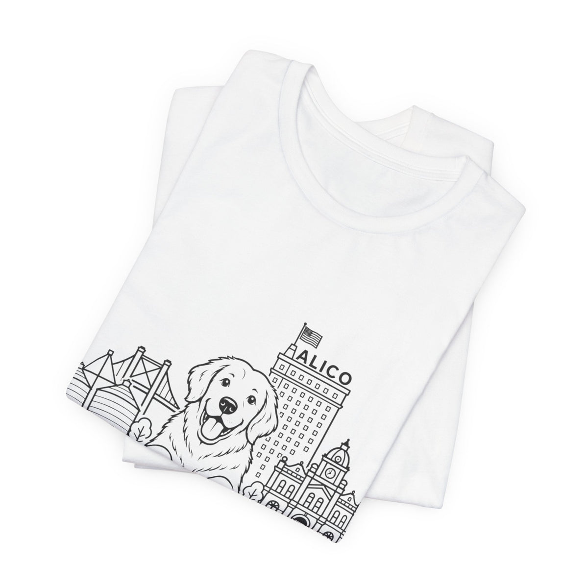 Keep Waco Wagging Golden Retriever Edition — Golden Retriever and Waco skyline artwork, packaging or scale reference