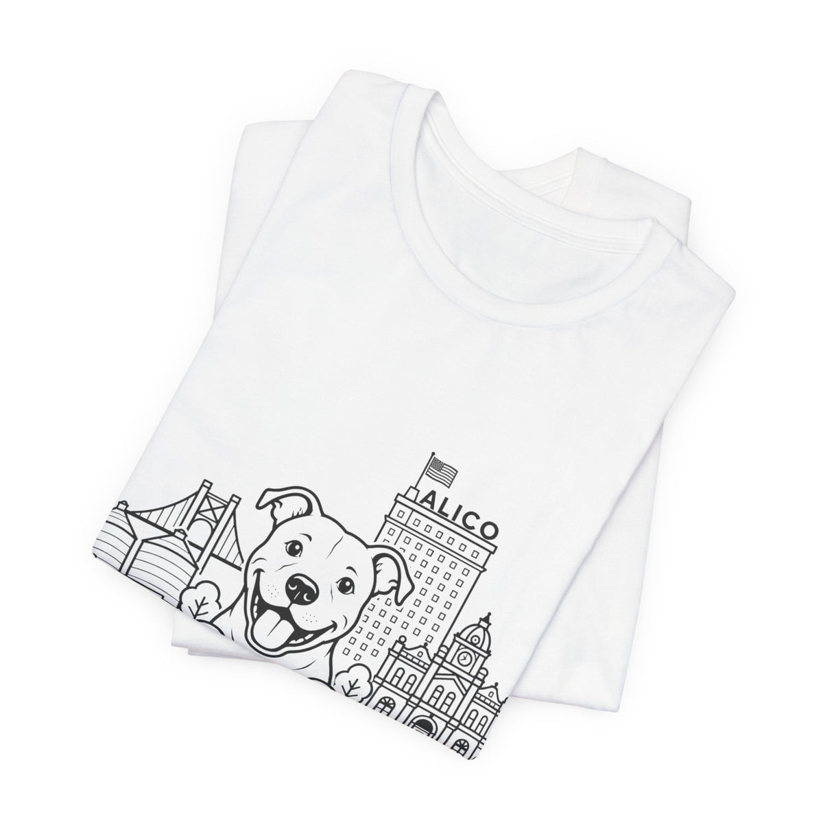 Keep Waco Wagging Pittie Edition — Pittie and Waco skyline artwork, packaging or scale reference