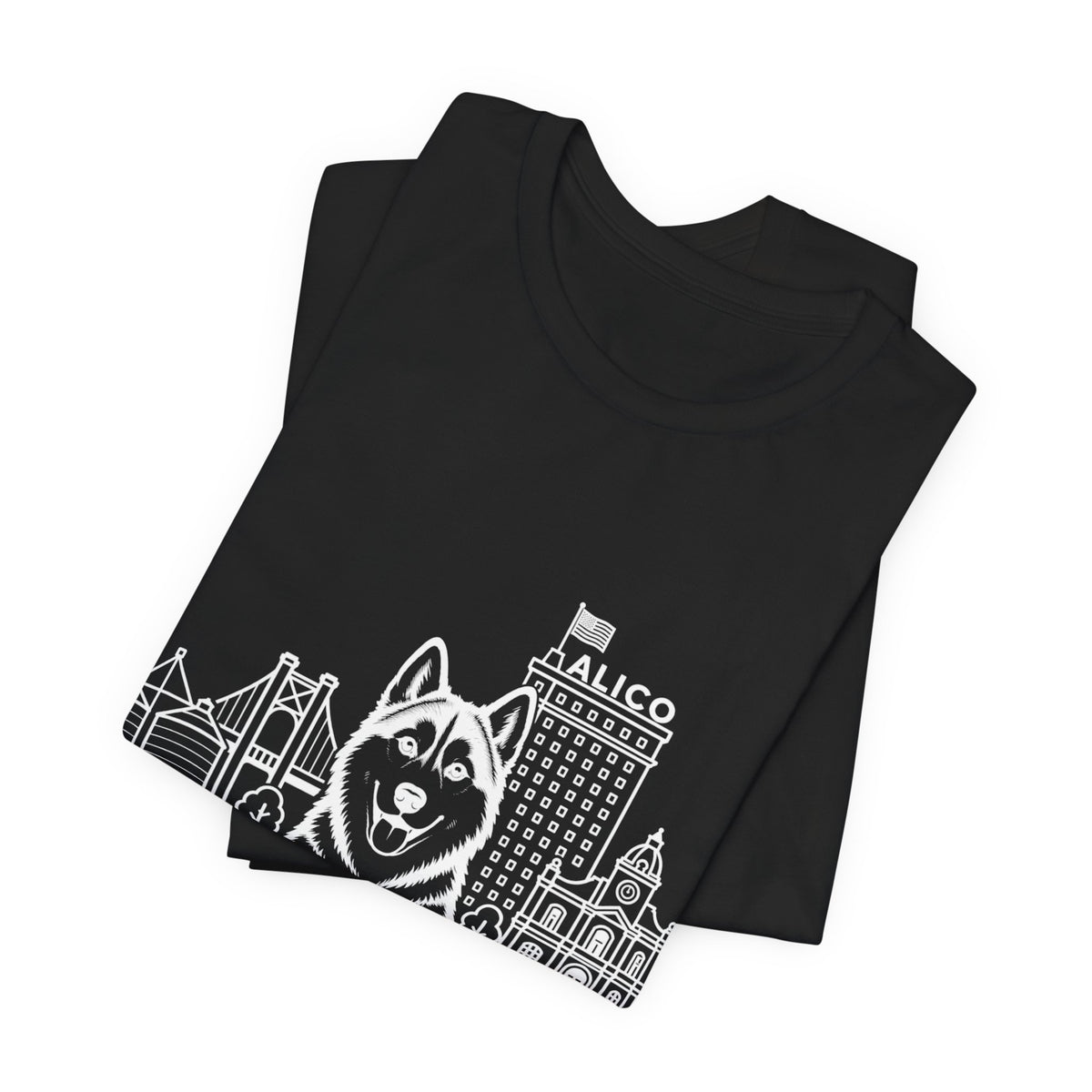 Keep Waco Wagging — Siberian Husky and Waco skyline artwork, packaging or scale reference