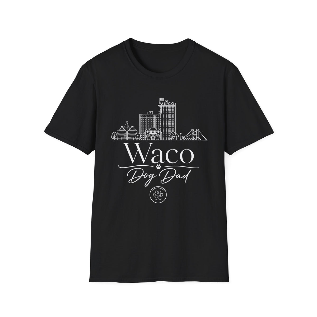 Waco Skyline T-Shirt — 'Waco Dog Dad' Graphic Tee