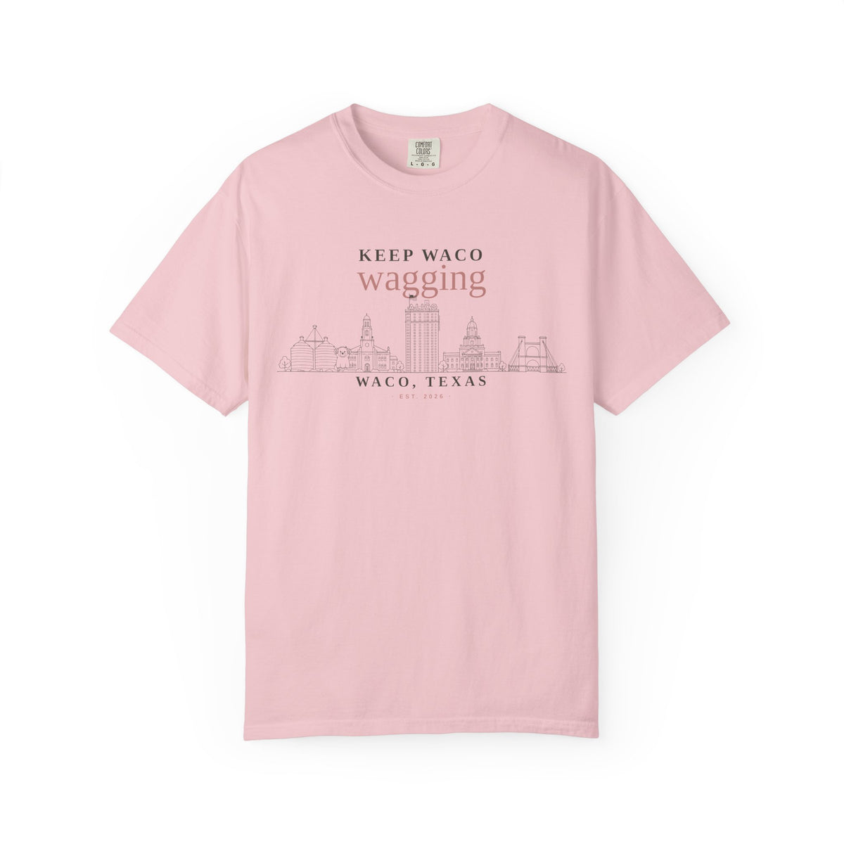 Keep Waco Wagging T-Shirt — Waco, Texas Skyline Tee