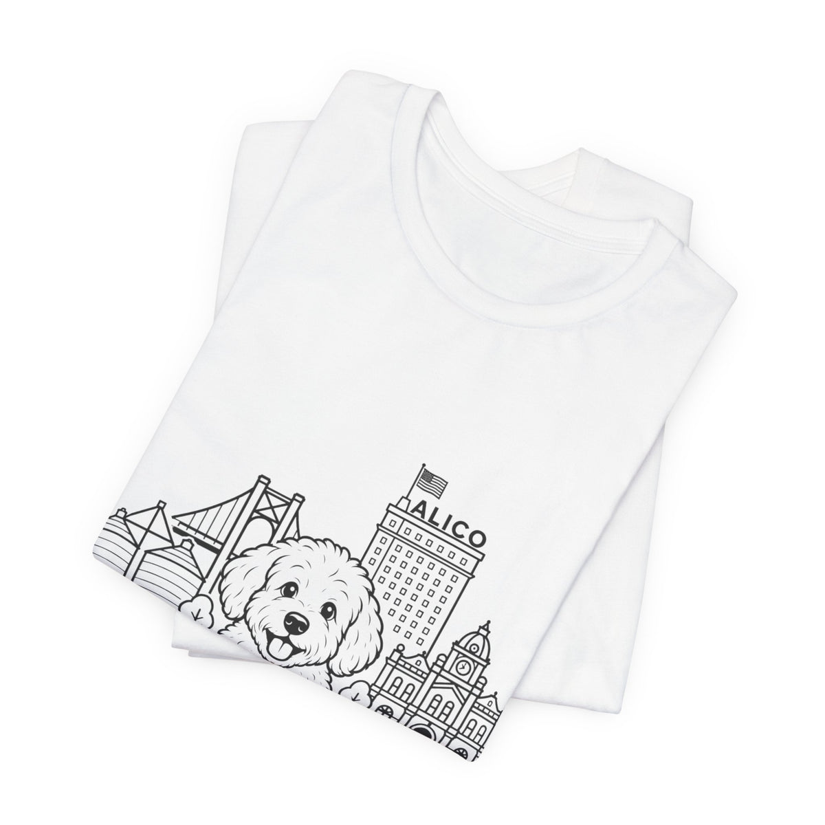 Keep Waco Wagging Maltipoo Edition — Maltipoo and Waco skyline artwork, packaging or scale reference
