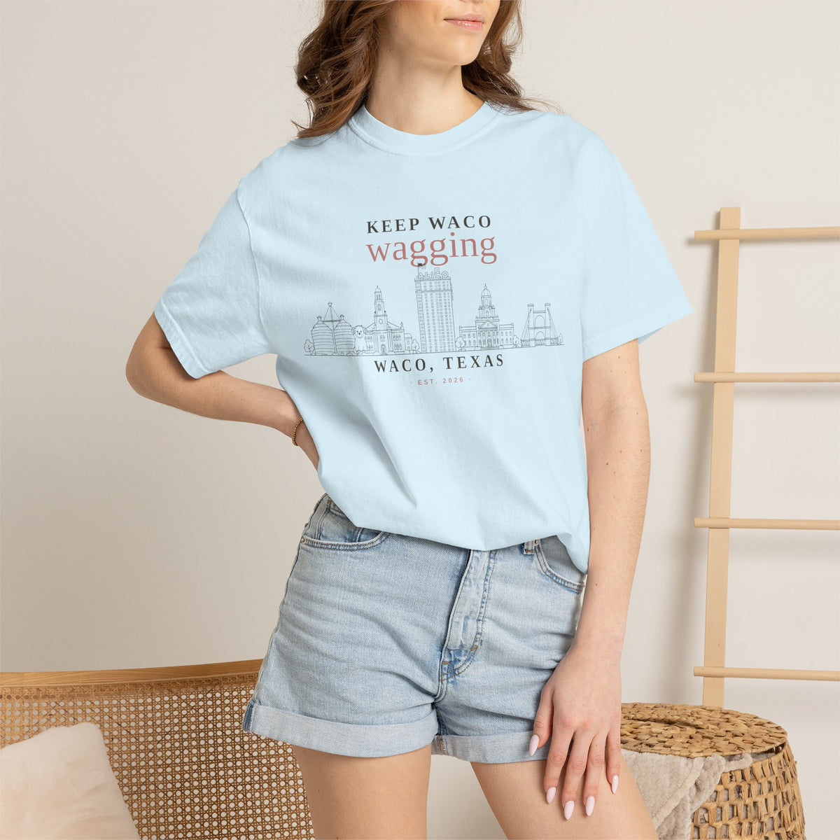 Keep Waco Wagging T-Shirt — Waco, Texas Skyline Tee
