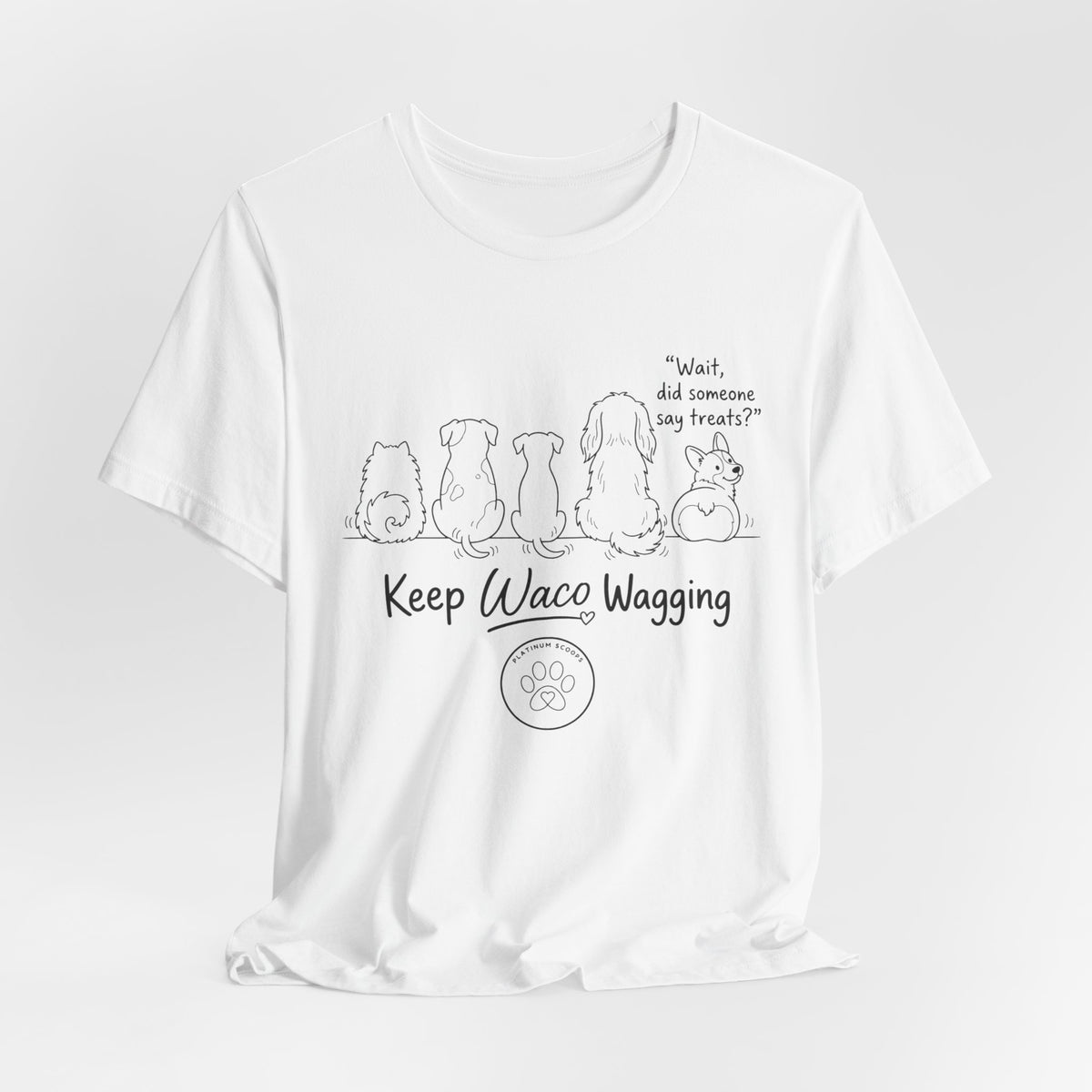 Keep Waco Wagging Dog T‑Shirt — Cute Paw Print Rescue Tee