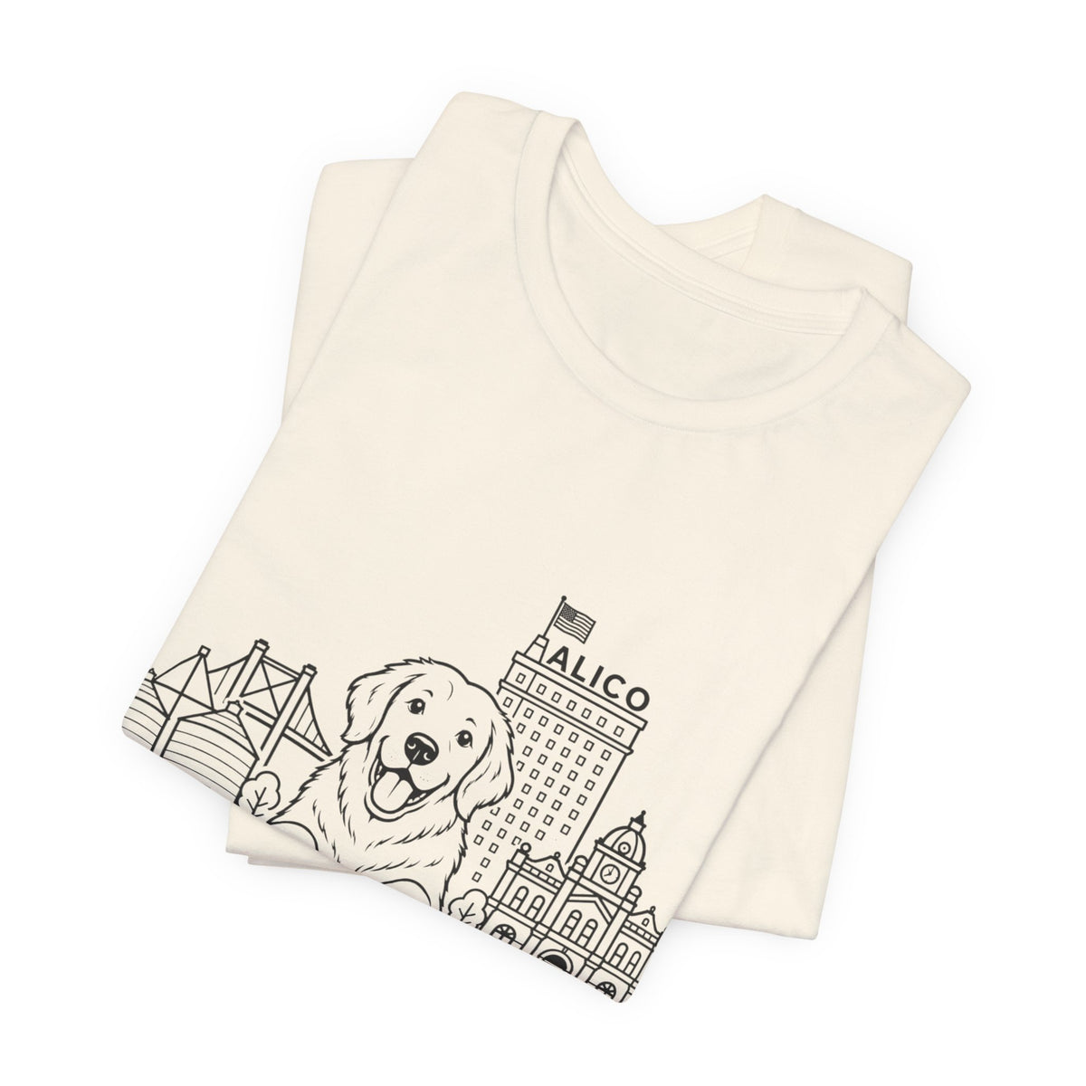 Keep Waco Wagging Golden Retriever Edition — Golden Retriever and Waco skyline artwork, packaging or scale reference