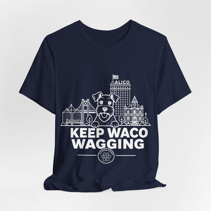 Keep Waco Wagging Schnauzer Edition — Schnauzer and Waco skyline artwork, packaging or scale reference