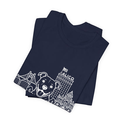 Keep Waco Wagging Pittie Edition — Pittie and Waco skyline artwork, packaging or scale reference
