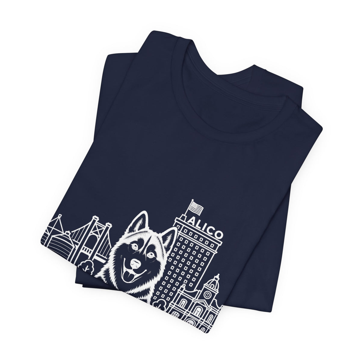 Keep Waco Wagging — Siberian Husky and Waco skyline artwork, packaging or scale reference