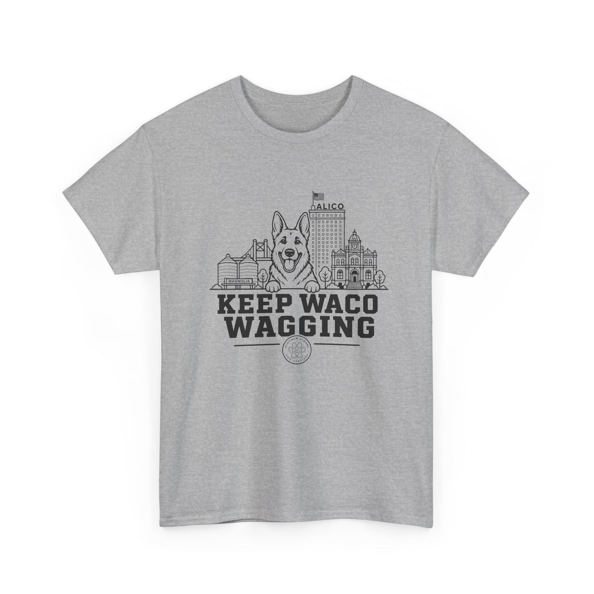 Keep Waco Wagging T-Shirt — Waco Landmark Dog Tee