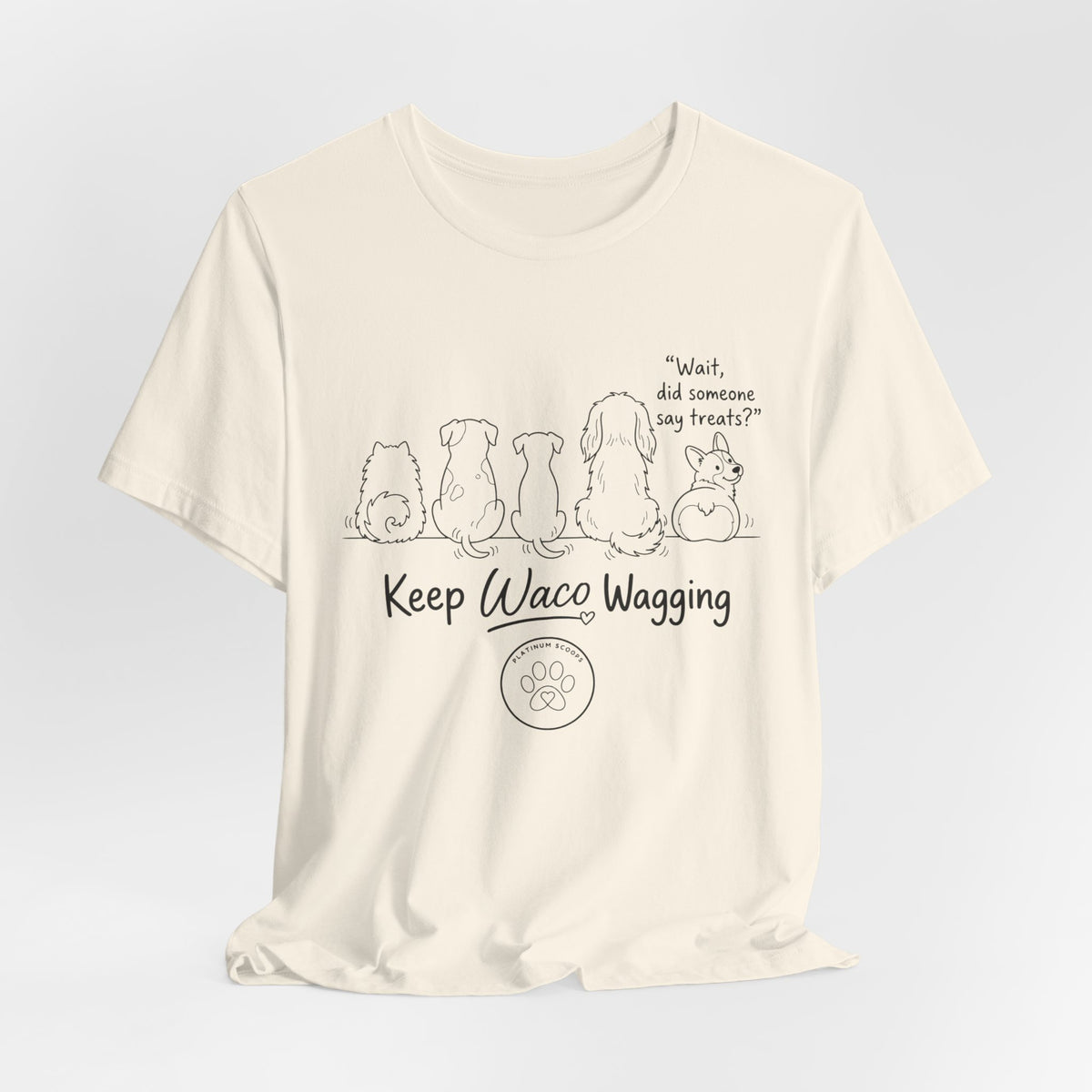 Keep Waco Wagging Dog T‑Shirt — Cute Paw Print Rescue Tee