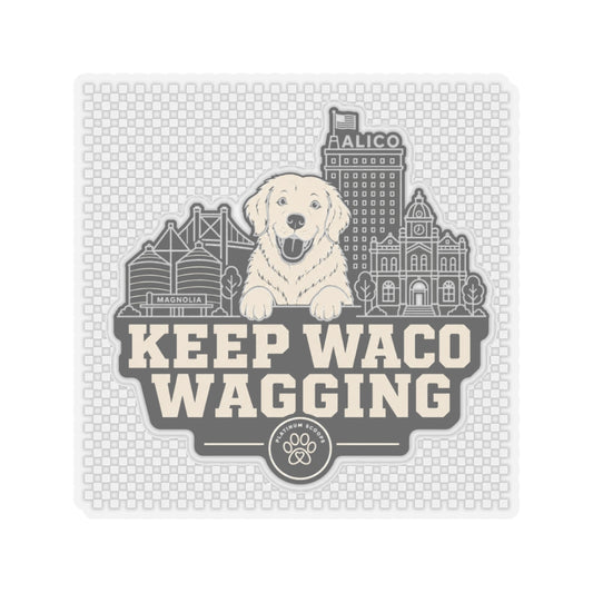 Keep Waco Wagging golden skyline sticker — vinyl sticker, front product view