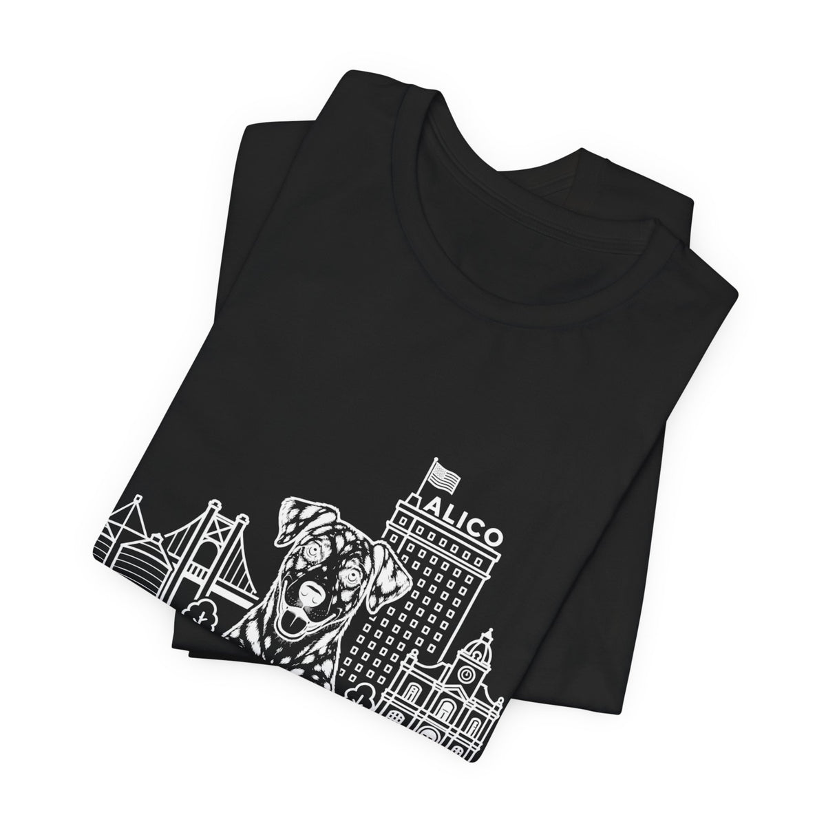 Keep Waco Wagging — Catahoula and Waco skyline artwork, packaging or scale reference
