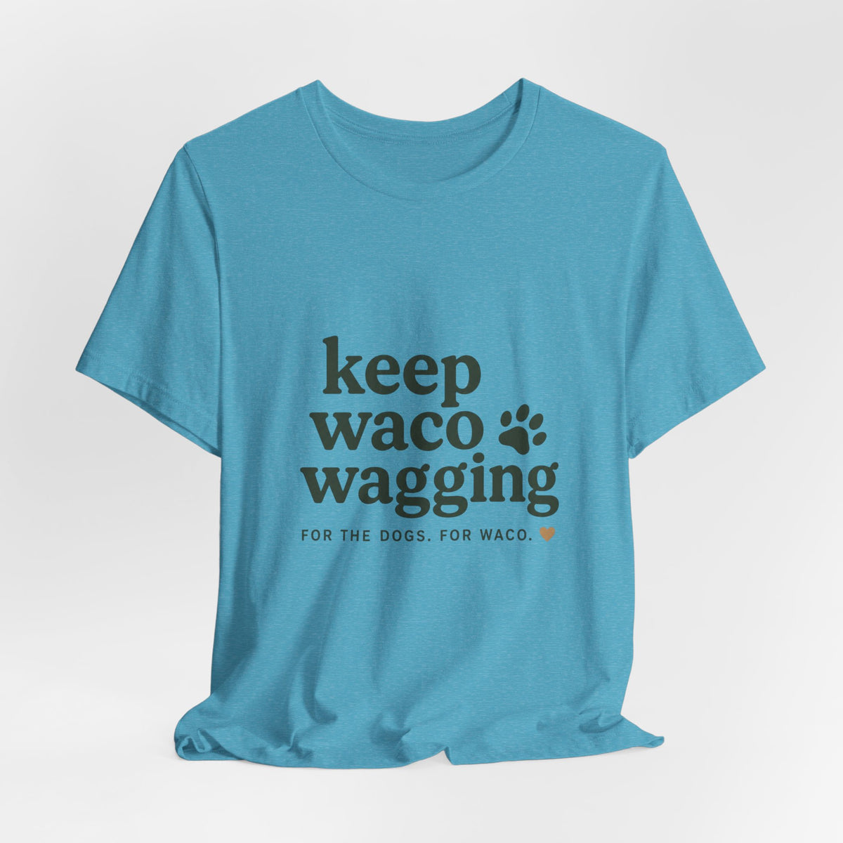 Walks & Treats Waco Streets tee — Waco skyline artwork, packaging or scale reference