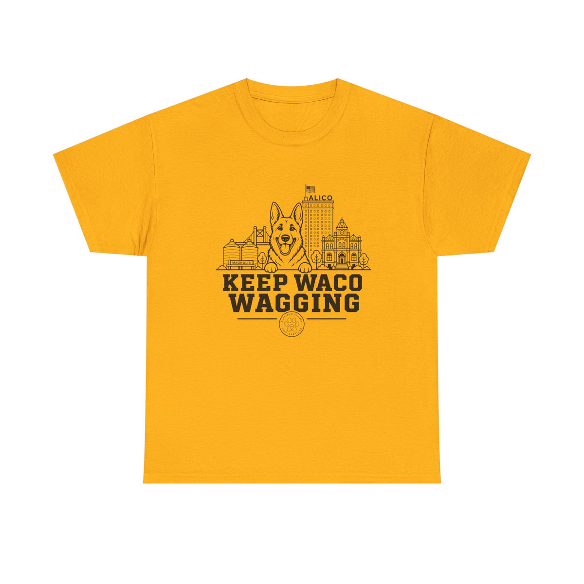Keep Waco Wagging T-Shirt — Waco Landmark Dog Tee